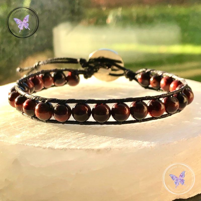 Red Tiger Eye 6mm Wrap Bracelet